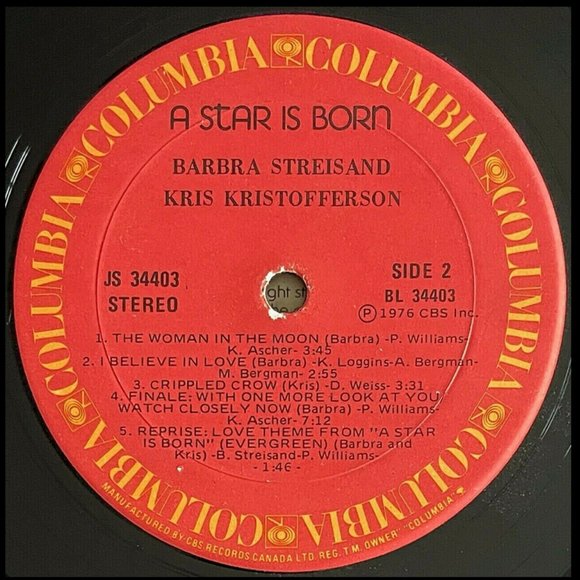 Barbra Streisand A STAR IS BORN 12” Record GATEFOLD 1976 Canada Ed. 46Yrs! RARE - Picture 9 of 10